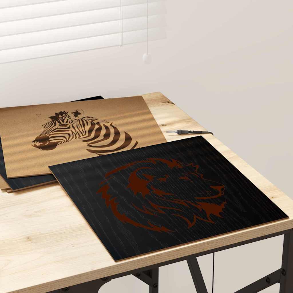 Dekoplatten 50 pcs Schwarz Eichen-Optik 30 x 30 x 0,27 cm