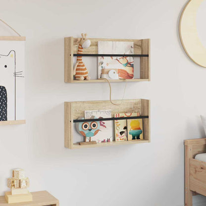 Magazinregal 2 pcs Sonoma-Eiche 60 x 12 x 30 cm Holzwerkstoff