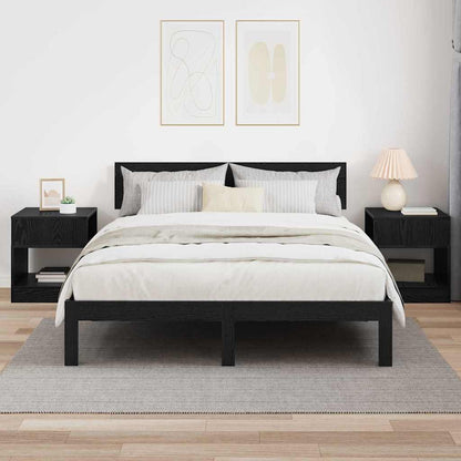 Beistelltisch 2 pcs Schwarz Eichen-Optik 40,5 x 40 x 45 cm