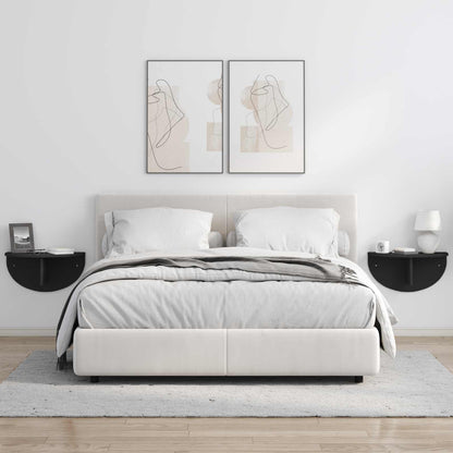 Wandregal 2 pcs Schwarz 48 x 24 x 24 cm Holzwerkstoff