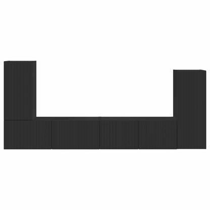 TV-Schrankset 4 pcs Schwarz Holzwerkstoff