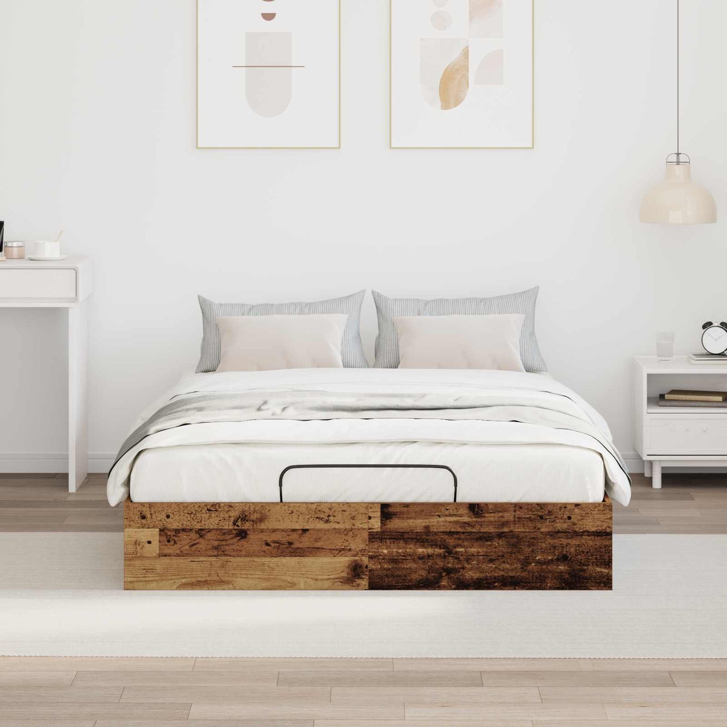 Ottoman Bettgestell Altholz 193 x 120 x 25 cm Holzwerkstoff