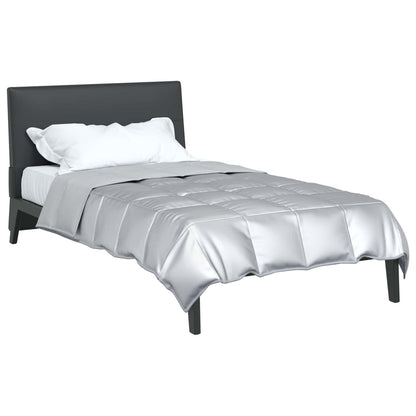 Ganzjahresbettdecke Silber 220 x 155 cm Satin und Mikrofaser