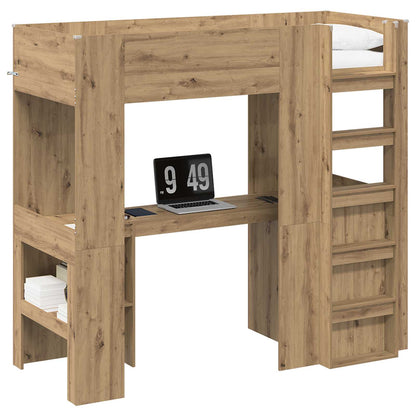 Etagenbettgestell mit Schreibtisch Artisan-Eiche 75 x 190 cm