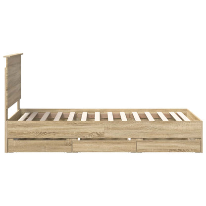 Bettrahmen Sonoma-Eiche 90 x 190 cm Ingenieurs Holz
