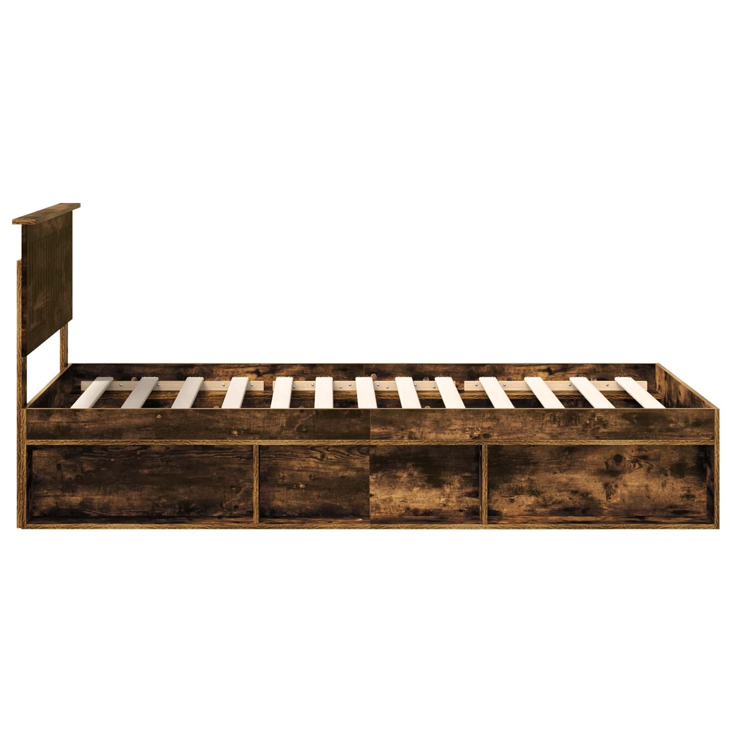 Bettrahmen Geräucherte Eiche 100 x 200 cm Massives Kiefernholz