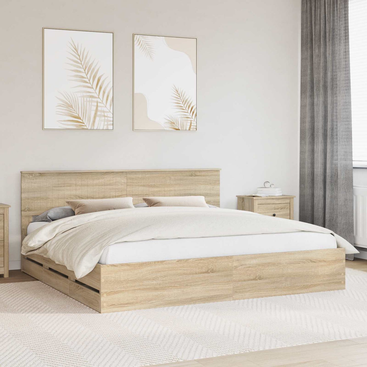 Bettrahmen Sonoma-Eiche 200 x 200 cm Ingenieurs Holz