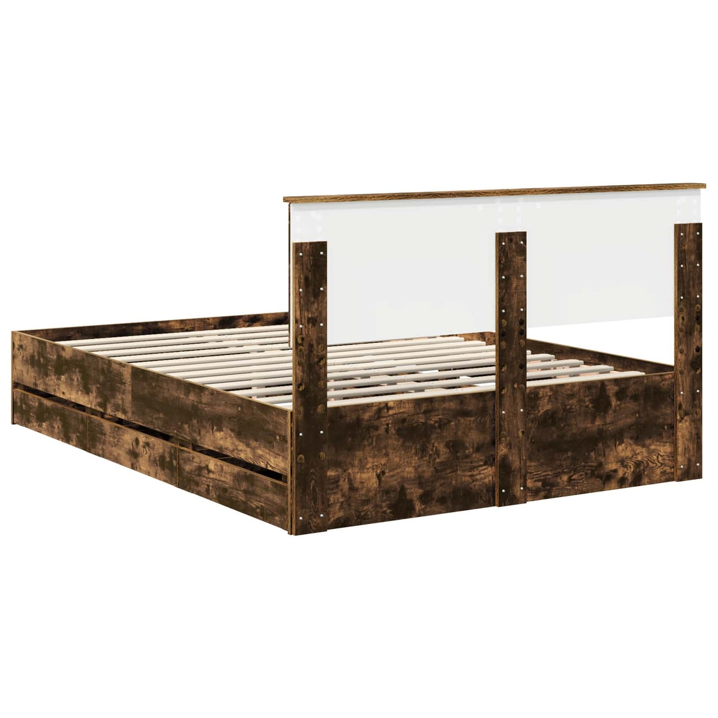 Bettrahmen Geräucherte Eiche 140 x 190 cm Ingenieurs Holz