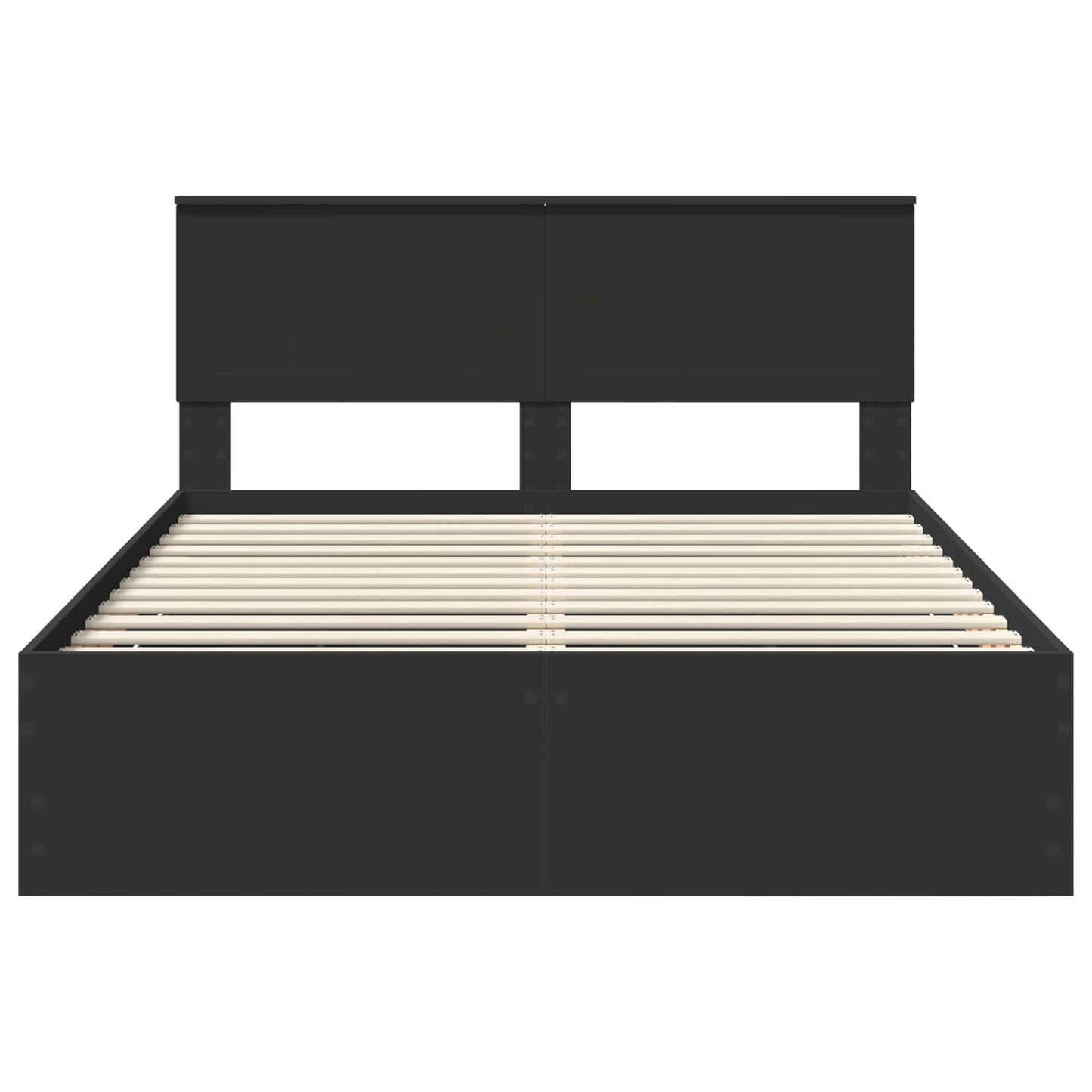 Bettrahmen mit Schubladen Schwarz 140 x 200 cm Ingenieurs Holz