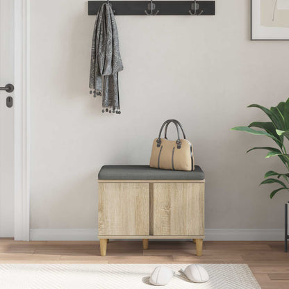 Flurbank mit Kissen mit Speicher Sonoma-Eiche 60 x 38 x 46 cm