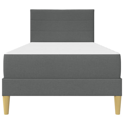 Bettgestell mit Matratze 2 pcs Dunkelgrau 90 x 190 cm Stoff