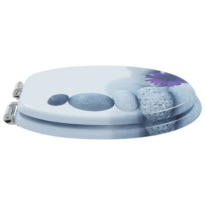 Soft-Close Toilettensitz 2 pcs Grau 44 x 38 cm MDF-Platte