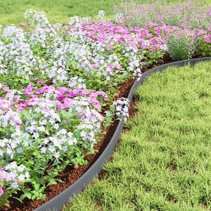 Rasenkanten Grau 2000 x 4 x 5 cm Kunststoff