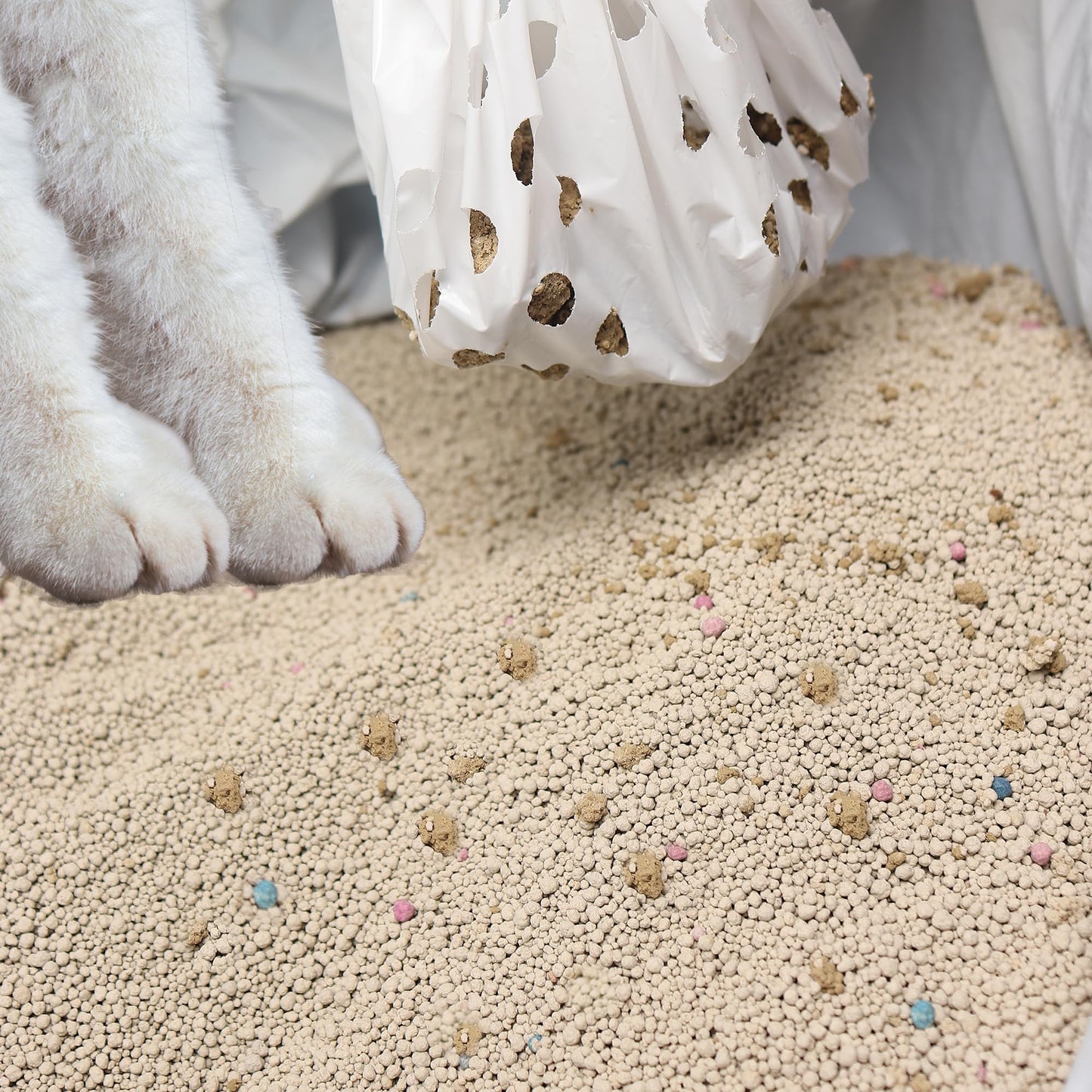 Sifting Cat Litter Box Liners Bags with Holes-Drawstring Scratch Resistant Waste (1, 36x18 Inch (Pack of 7))