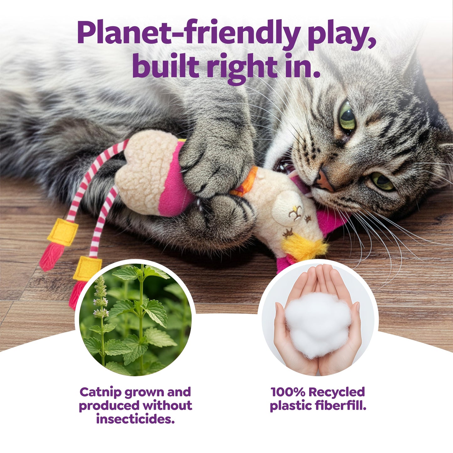 SmartyKat Leggy Llama Catnip Crinkly Plush Kicker Cat Toy, Soft Floppy Body for Wrestling & Bunny Kicks for Cats & Kittens