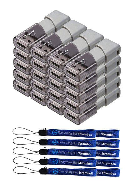 PNY 128GB USB 3.0 Flash Drive Turbo Attache 3 (20 Pack Bulk) Thumb Drives Bundle with (10) Everything But Stromboli Lanyard (P-FD128TBOP-GE)