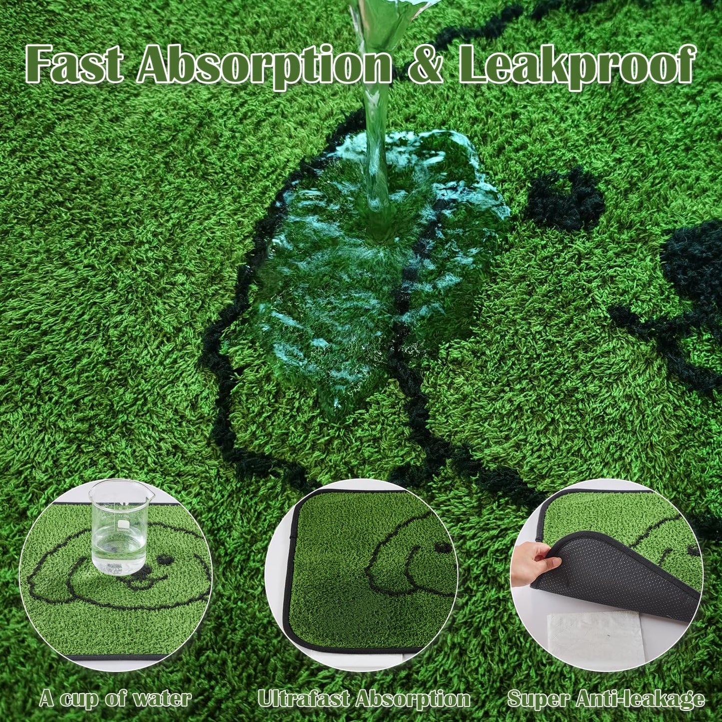 Qeils Wiederverwendbare Welpenunterlagen, waschbare Welpenunterlagen (2er-Pack), strapazierfähig, saugfähig, auslaufsicher, für Zuhause und unterwegs, rutschfeste Welpenunterlagen, 45,7 x 61 cm