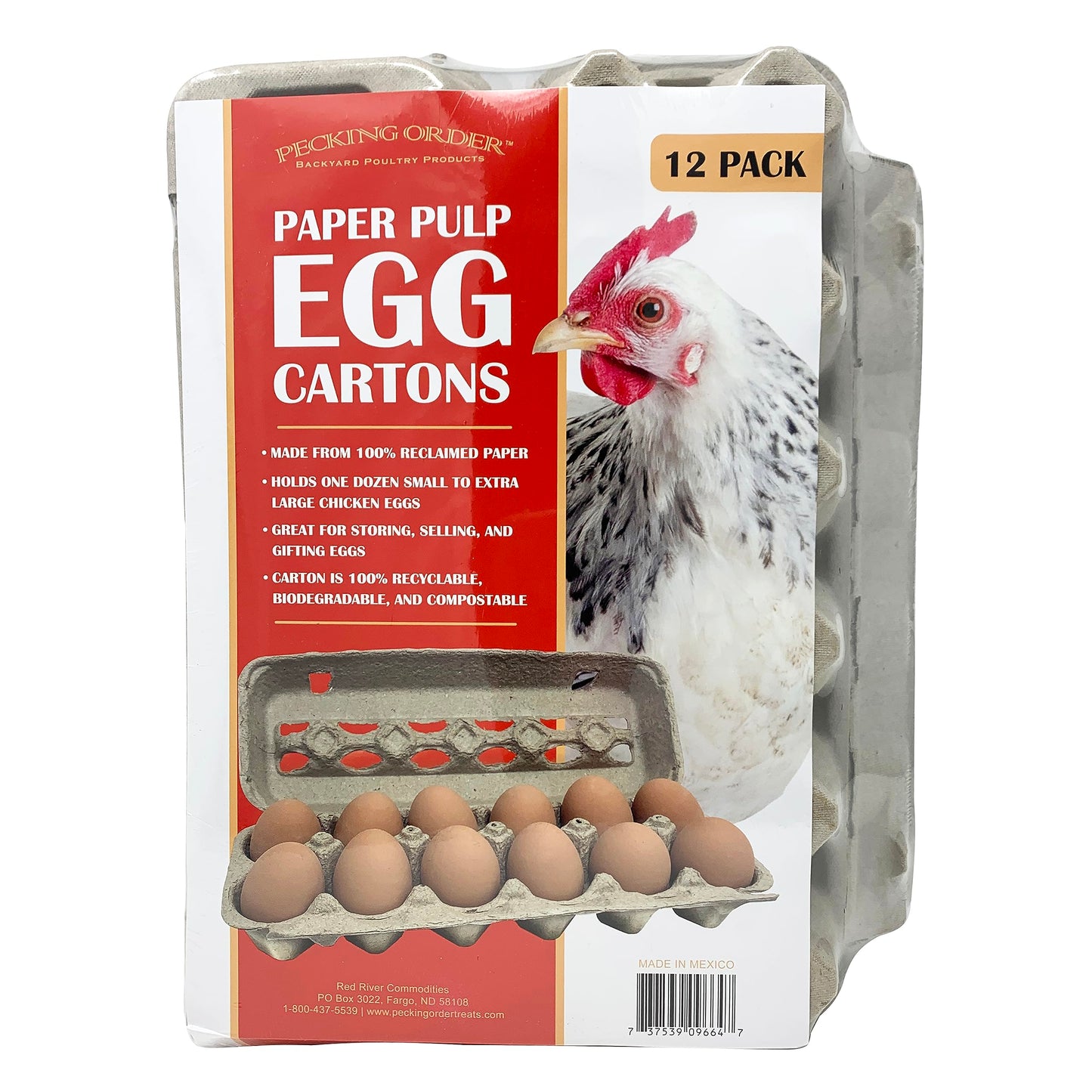 Eierkartons aus Papierfaserstoff mit Pecking Order-Technologie – 12er-Packung, Grau