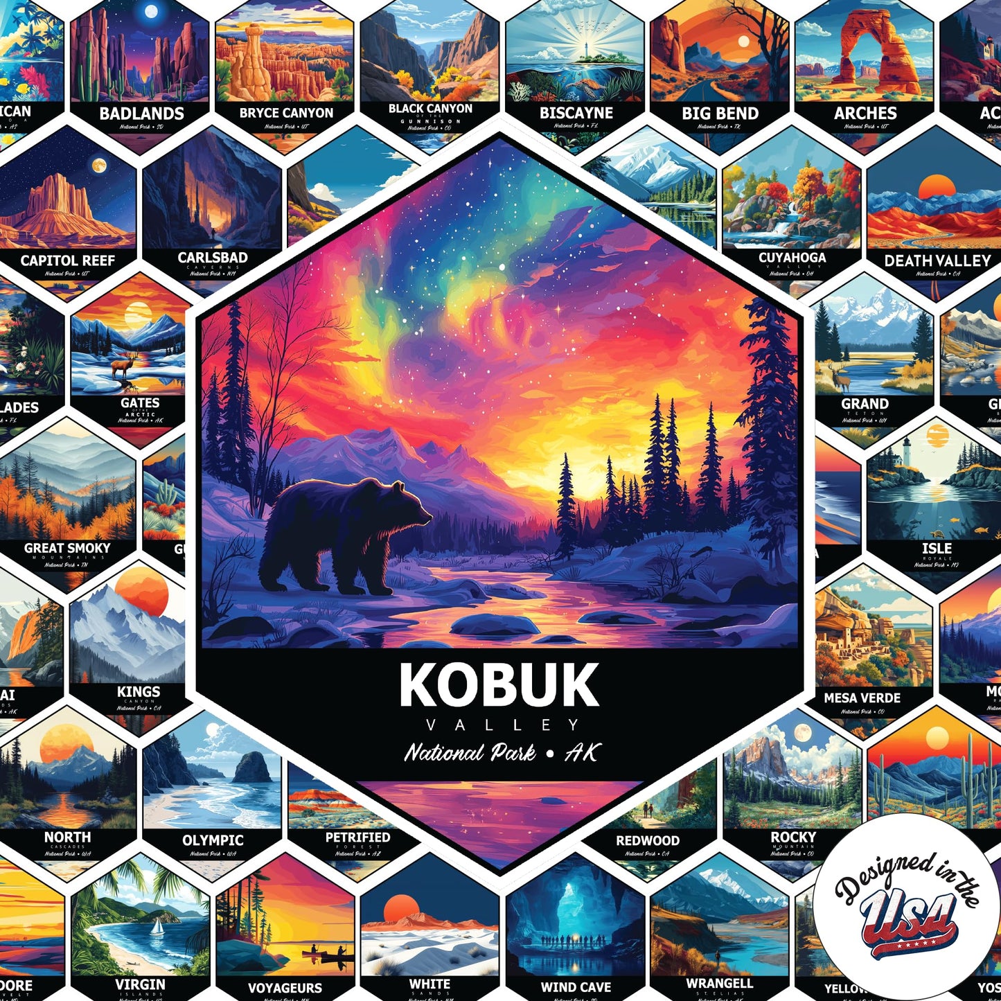 National Park Water Bottle Stickers - All 63 Parks, 1.5 inch Vinyl - Waterproof, Fade-Resistant Decals for Water Bottles, Laptops, Journals, Gear - for Travelers, Students, and Outdoor Enthusiasts